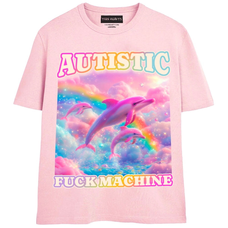 AUTISTIC FUCK MACHINE T-Shirts MONSTERDIGITAL Small PINK 