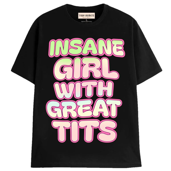 INSANE GIRL T-Shirts MONSTERDIGITAL Small Black 