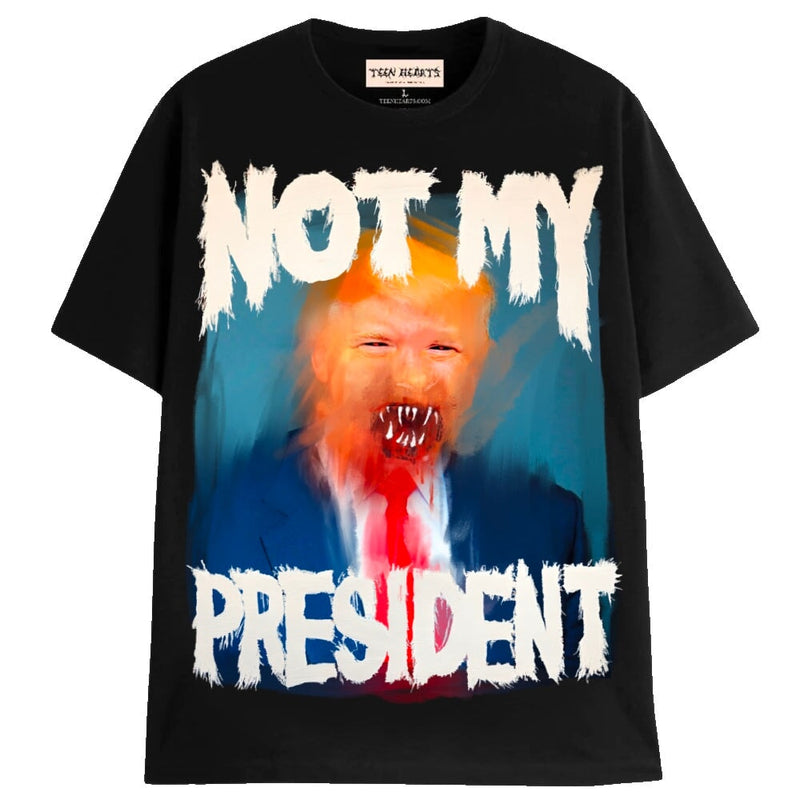 NOT MY PRESIDENT T-Shirts MONSTERDIGITAL Small BLACK 