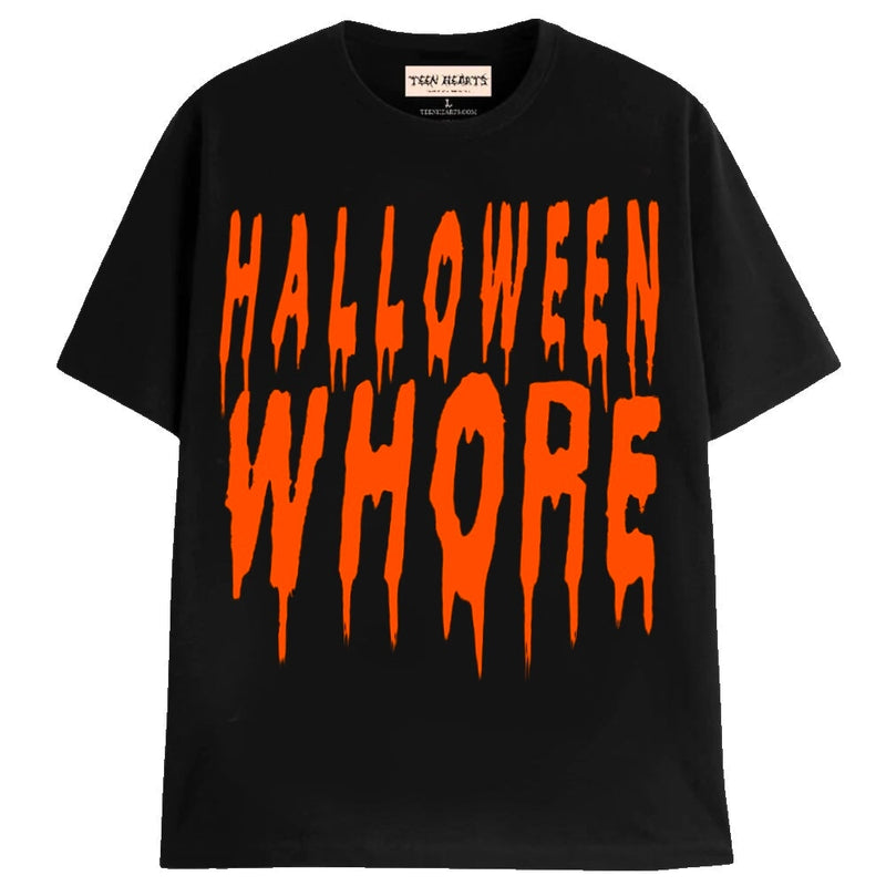 HALLOWEEN WHORE T-Shirts MONSTERDIGITAL Small Black 