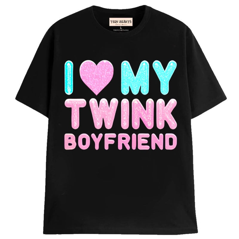 TWINK BOYFRIEND T-Shirts MONSTERDIGITAL Small BLACK 