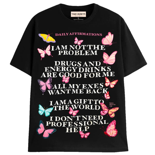 DAILY AFFIRMATIONS T-Shirts MONSTERDIGITAL Small BLACK 