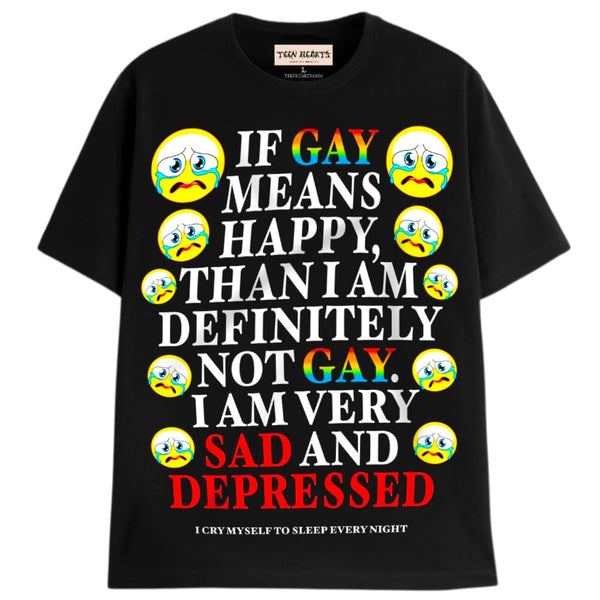 SAD GAY T-Shirts DTG Small BLACK 