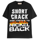 LISTEN TO NICKELBACK T-Shirts DTG Small BLACK 