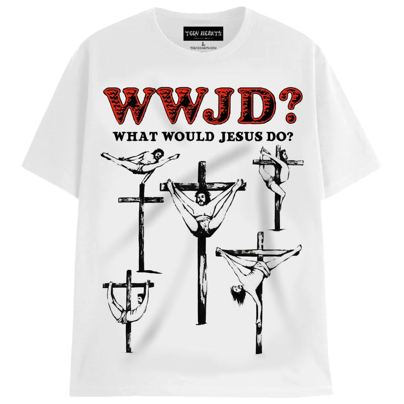 WWJD? T-Shirts MONSTERDIGITAL Small WHITE 