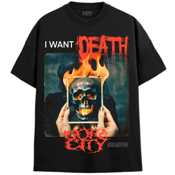 I WANT DEATH T-Shirts MONSTERDIGITAL Small BLACK 