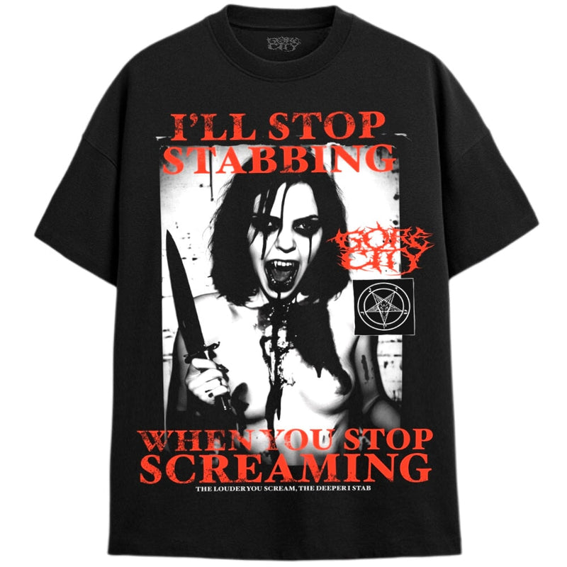 STOP SCREAMING T-Shirts MONSTERDIGITAL Small Black 