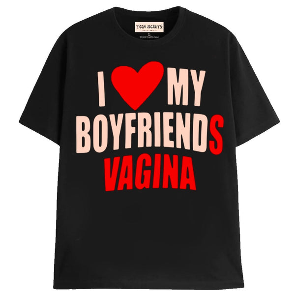 LOVE MY BOYFRIEND T-Shirts MONSTERDIGITAL Small Black 