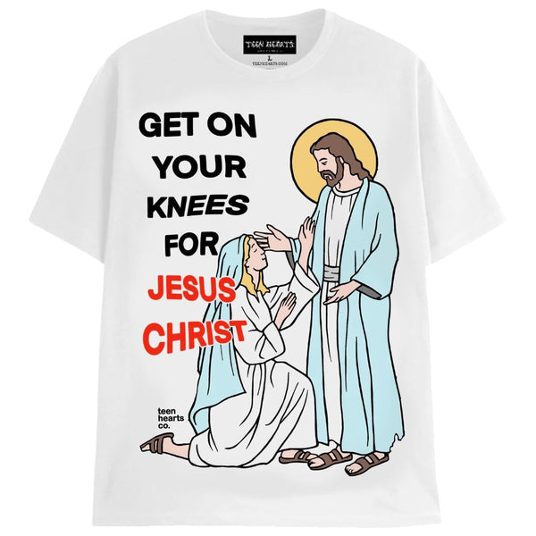 ON YOUR KNEES T-Shirts MONSTERDIGITAL Small WHITE 