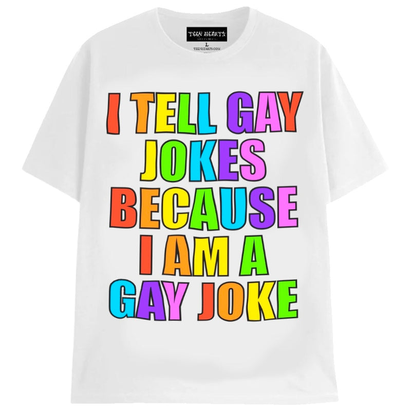 GAY JOKE T-Shirts MONSTERDIGITAL Small WHITE 