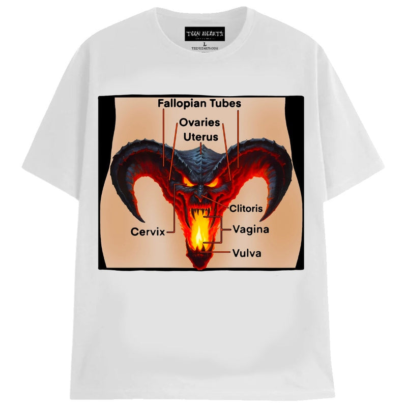 GIRL ANATOMY T-Shirts MONSTERDIGITAL Small WHITE 