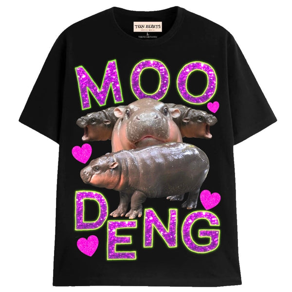 MOO DENG T-Shirts MONSTERDIGITAL Small Black 