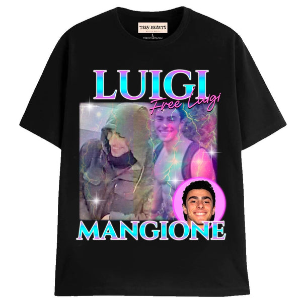 LUIGI MANGIONE TEE T-Shirts MONSTERDIGITAL Small BLACK 