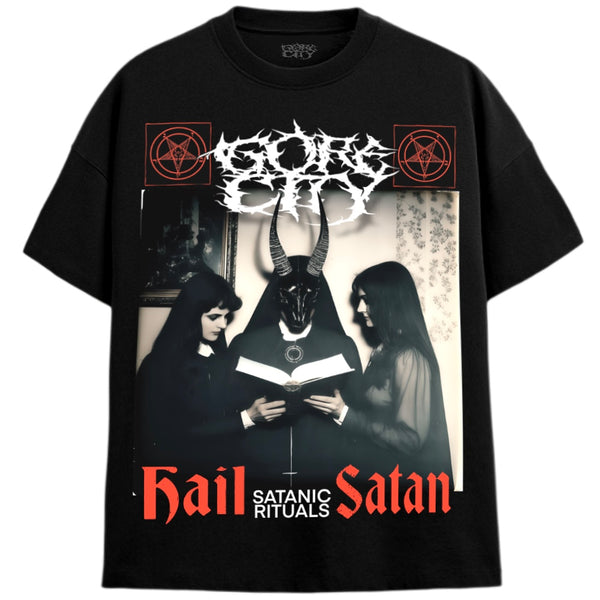 HAIL SATAN T-Shirts MONSTERDIGITAL Small BLACK 