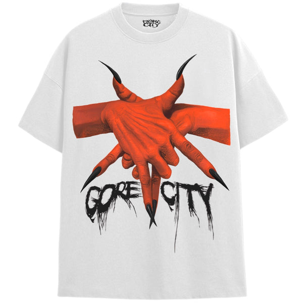 PENTAGRAM HANDS T-Shirts MONSTERDIGITAL Small WHITE 