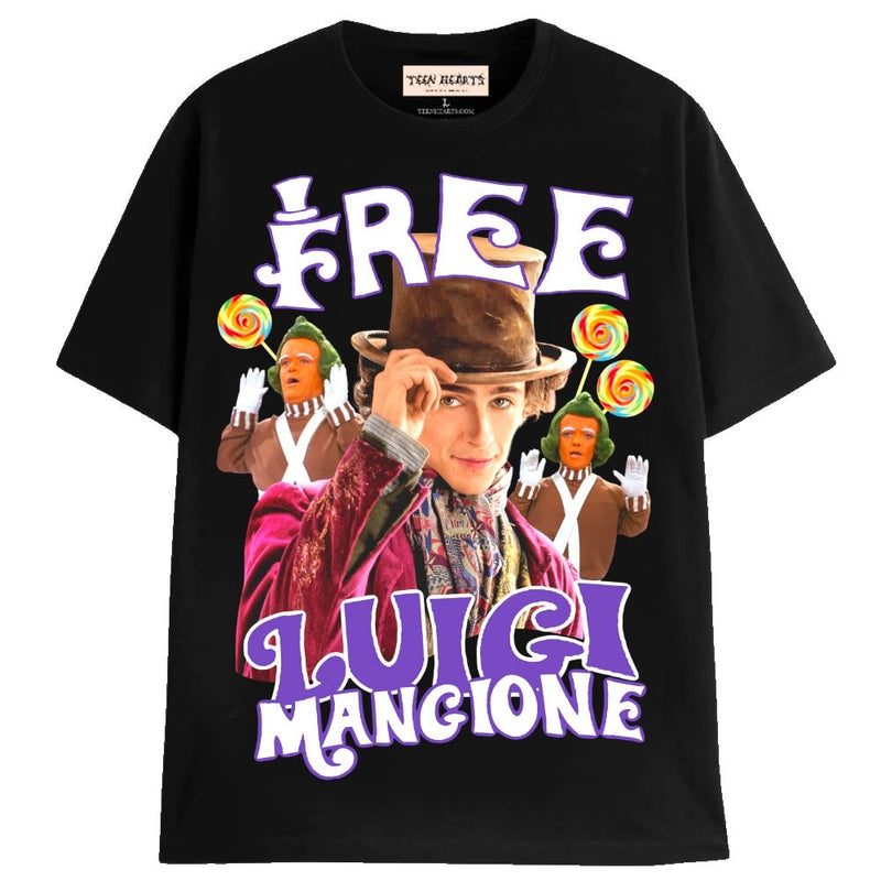 LUIGI MANGIONE TEE T-Shirts MONSTERDIGITAL Small BLACK 