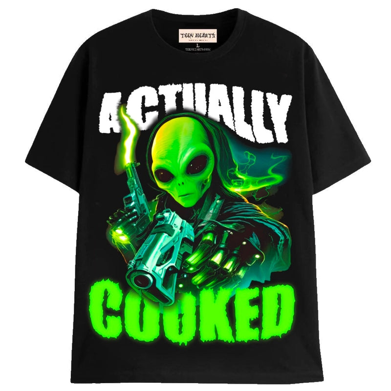 ACTUALLY COOKED T-Shirts MONSTERDIGITAL Small BLACK 