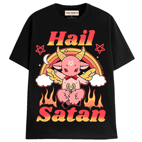 HAIL SATAN T-Shirts MONSTERDIGITAL Small BLACK 