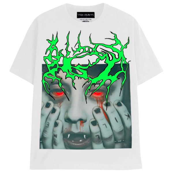 SAD GIRL T-Shirts MONSTERDIGITAL Small WHITE 