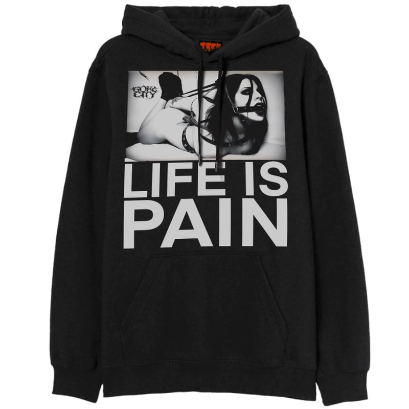 LIFE IS PAIN Hoodies MONSTERDIGITAL Small BLACK 