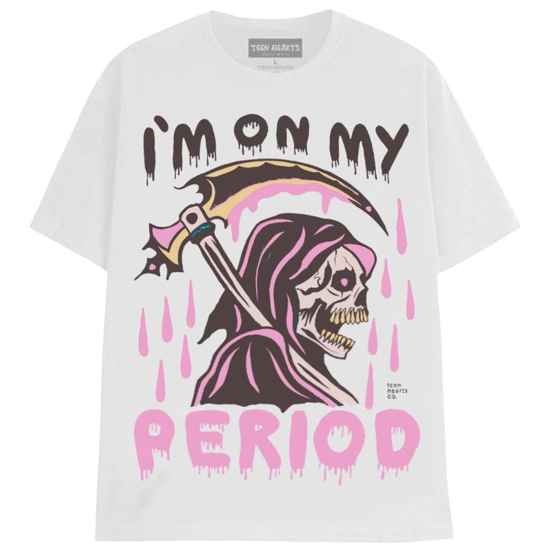 ON MY PERIOD T-Shirts MONSTERDIGITAL Small White 