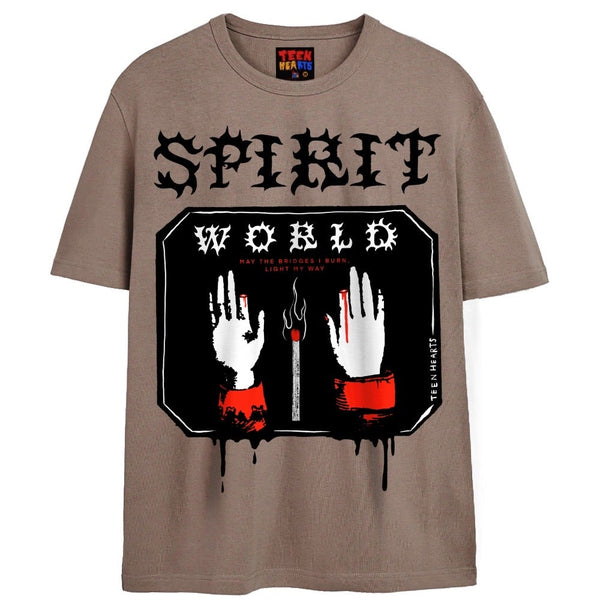 SPIRIT WORLD T-Shirts DTG Small Tan 